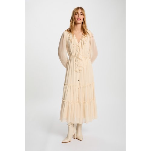 chinese dress ladies Blue White Stripes Linen Rhapsody Dress
