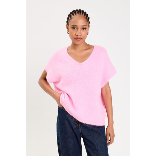 Pull Rose Col V Crossways – Taille L, Coton Et Cachemire, Neuf Avec étiquette 99€