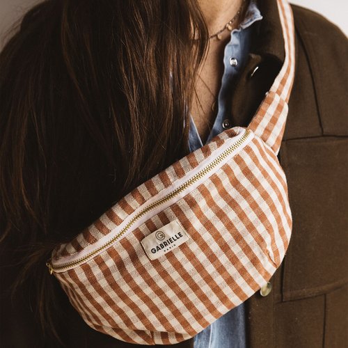 Vichy Cotton Bum Bag in Mini Gingham Check Print
