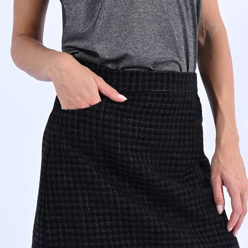Black check skater skirt top