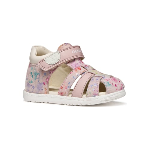 Geox Fille B Sandal Macchia Gir - Sandales Confortables En Cuir Avec Fermeture Velcro