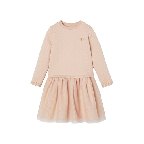 Robe de noel bi matiere rose poudre Vertbaudet La Redoute