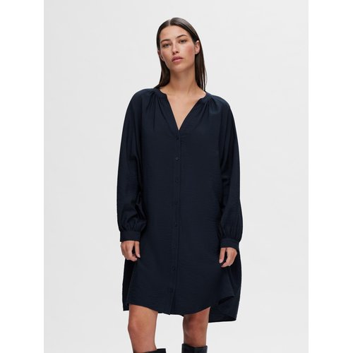 Robe chemise a manches longues dark sapphire Selected Femme La Redoute