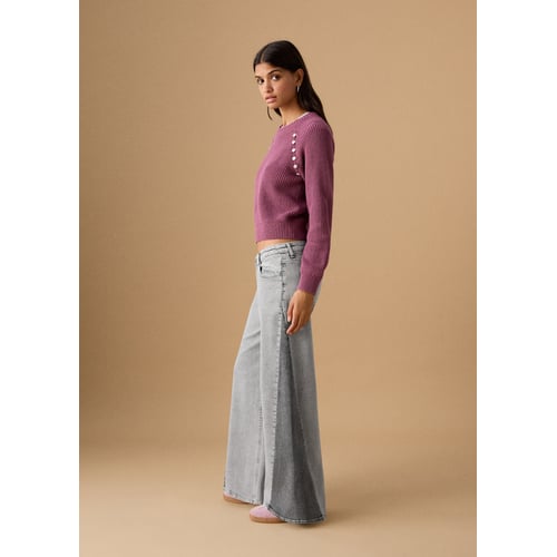 Jean Boyfriend Mango Gris Détruit - Taille 38, Occasion Très Bon état