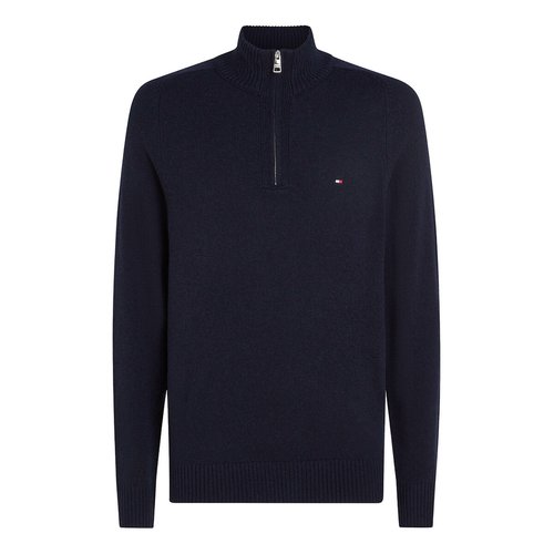 Lambswool half zip jumper sweater navy blue Tommy Hilfiger La Redoute