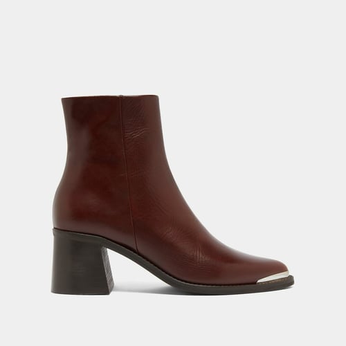 Bottes Pointues Karston Cuir Marron Foncé Taille 41 - Doublées Cuir, Occasion Très Bon état