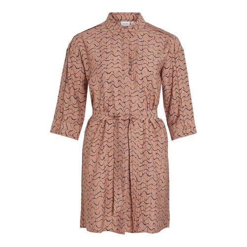 Mini shirt dress in graphic print pink print Vila La Redoute