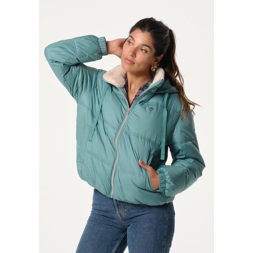 Doudoune avec doublure turquoise J Joy La Redoute