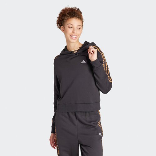 Adidas 3 stripe hoodie black top