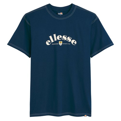 Large logo print t shirt in cotton with short sleeves navy blue Ellesse La Redoute