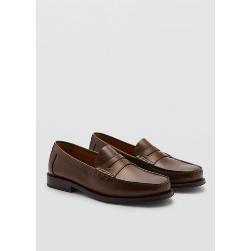 Mocassins decoupe cuir effet patine marron moyen Mango Man La Redoute