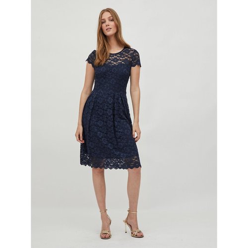 Robe courte en dentelle marine Vila La Redoute