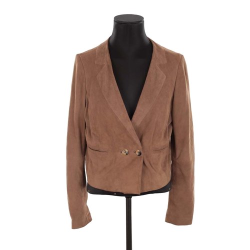 Veste en cuir tres bon etat marron Eric Bompard La Redoute