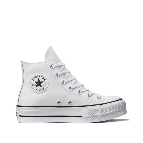 Chuck taylor all star lift leather hi trainers white Converse La Redoute