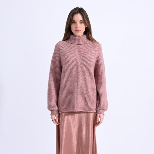 Pull col roulé manche bouffante clearance