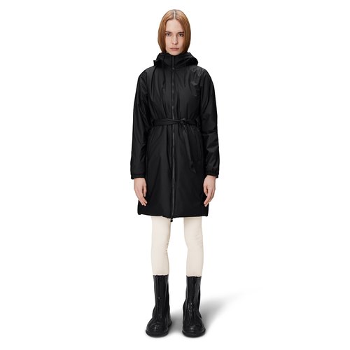 Lohja long insulated curve jacket black Rains La Redoute