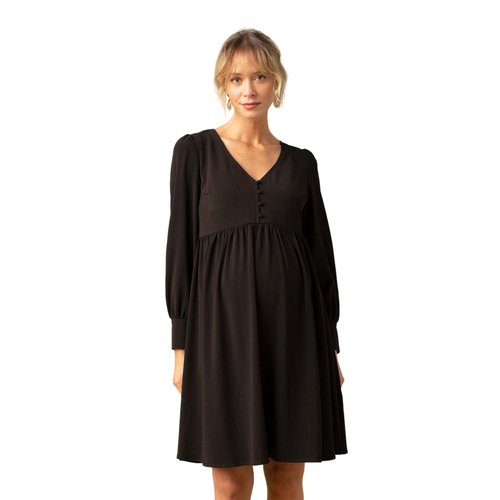 Robe en crepe dos en dentelle grossesse noir Envie De Fraise La Redoute