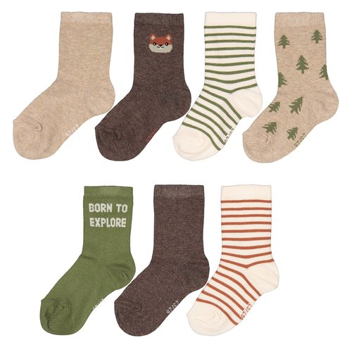 Lot de 7 paires de chaussettes theme foret La Redoute Collections multicolore La Redoute