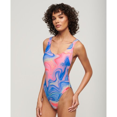 Maillot de bain imprime a dos echancre marbre multicolore Superdry La Redoute