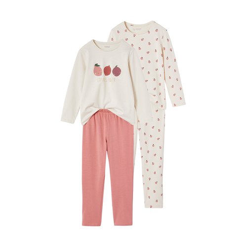 Lot 2 pyjamas longs fille framboise Vertbaudet La Redoute