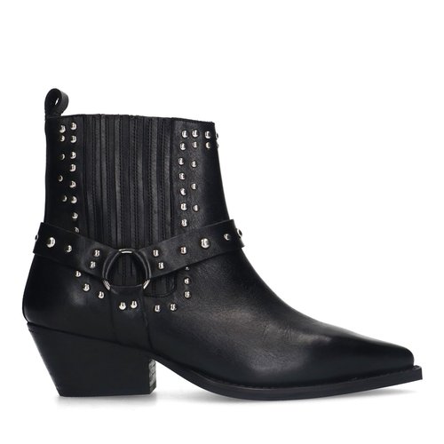 Bottines western avec clous en cuir noir Sacha La Redoute