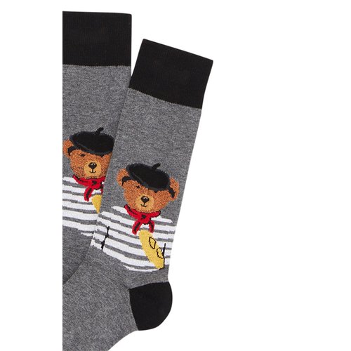 Chaussettes en coton teddy in paris made in france gris Arthur La Redoute