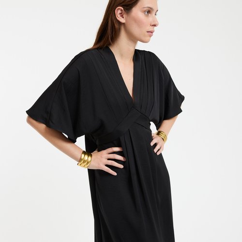 Full maxi dress with v-neck and elbow-length sleeves La Redoute Collections  | La Redoute