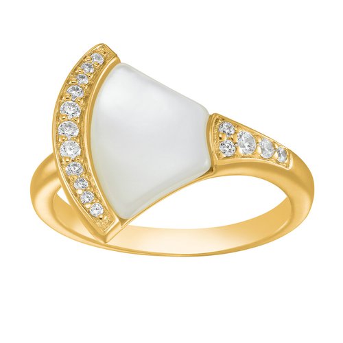 Legende bague argent dore 4 50 gr. nacre oxyde de zirconium de charles garnier argent Charles Garnier La Redoute