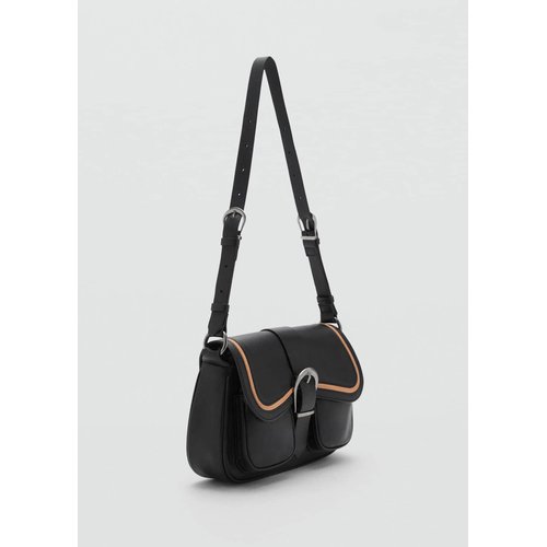 Sac cuir boucle noir Mango La Redoute