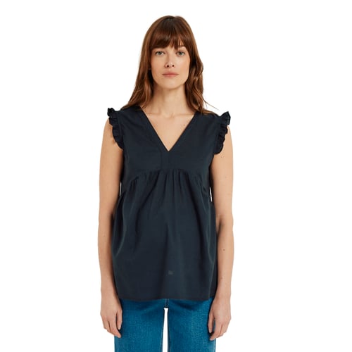 Chemisier Femme Taille 38 En Voile Rouge - Sans Manches, Style Décontracté, Occasion Très Bon état