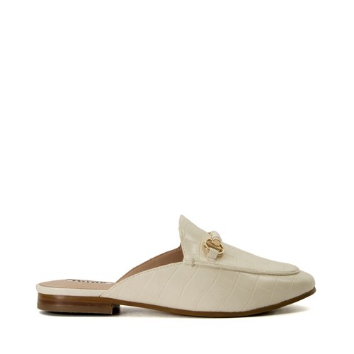 Mocassins en cuir a arriere ouvert genuine creme Dune London La Redoute