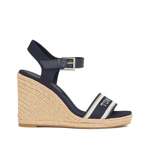 Sandales compensees webbing Tommy Hilfiger bleu marine La Redoute