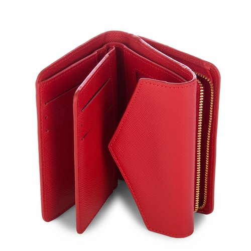 Porte monnaie saffiano signature rouge Lancaster La Redoute