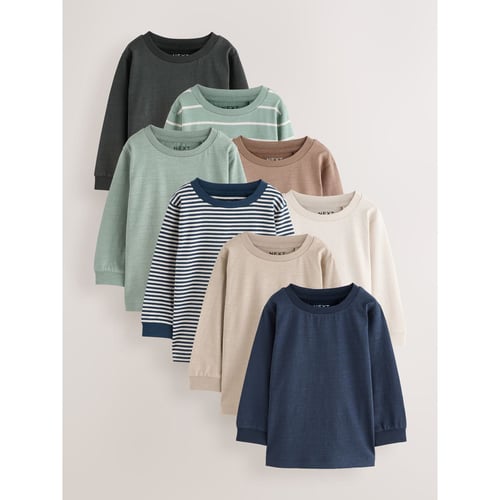 Lot De 5 T-shirts Manches Longues NEXT Garçon - Taille 12 Mois, Couleur Multi Blue - 10