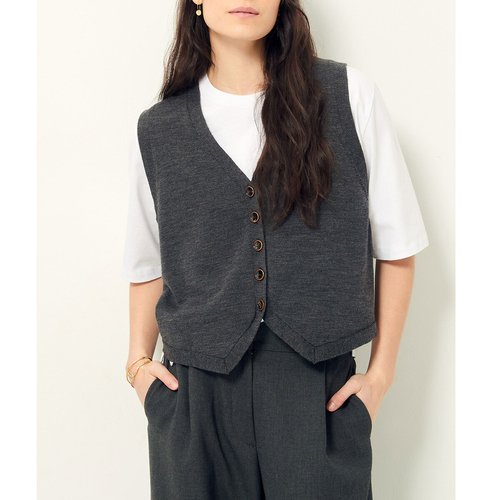 Giancarlo merino wool waistcoat graphite grey Sessun La Redoute