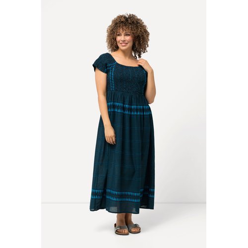 Robe maxi a manches courtes marine Ulla Popken La Redoute