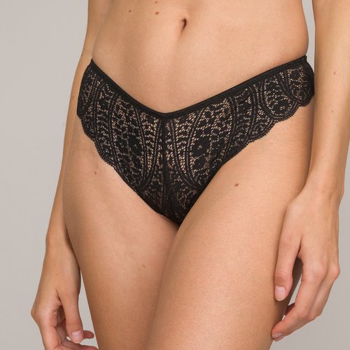 Tanga in pizzo nero Suite Privee La Redoute