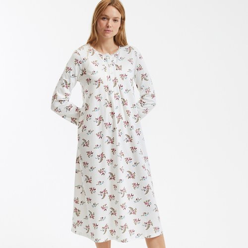 Floral print cotton nightdress with long sleeves floral print Anne Weyburn La Redoute