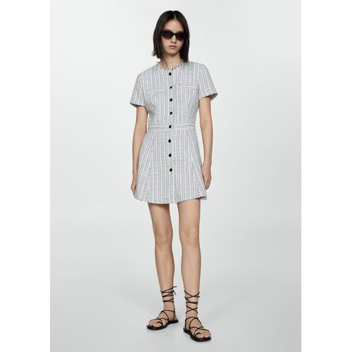 Robe tweed boutons bleu Mango La Redoute