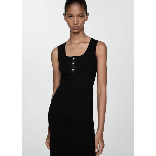 Robe cotelee a boutons noir Mango La Redoute