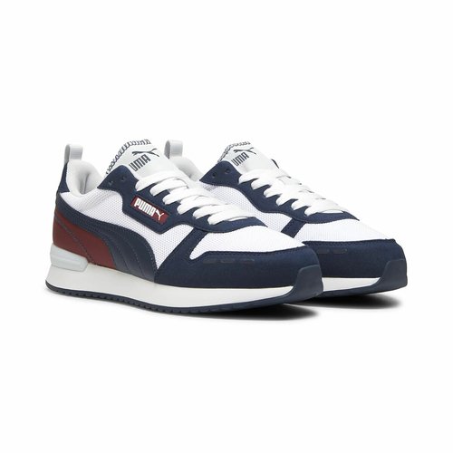 R78 trainers white navy blue red Puma La Redoute