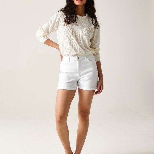 Short en jean blanc