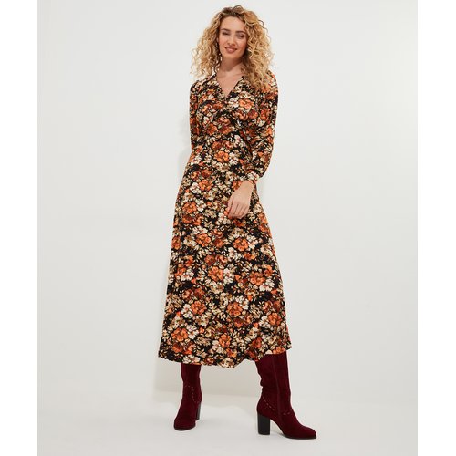Robe fleurie marron outlet