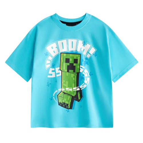 Pyjama Minecraft Garçon 2 Pièces Manches Courtes - Taille 4/5 Ans, Multicolore, Neuf
