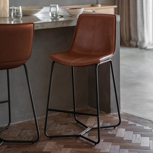 Bar stool tan leather cheap