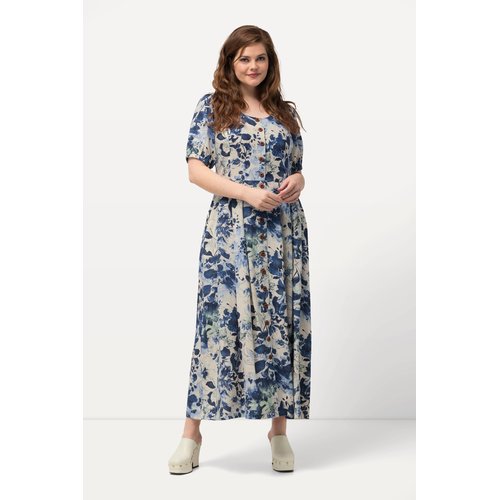 Robe en lin melange. col rond Ulla Popken La Redoute