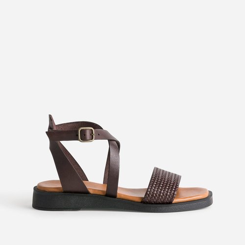 Sandales plates nanette marron Eram La Redoute