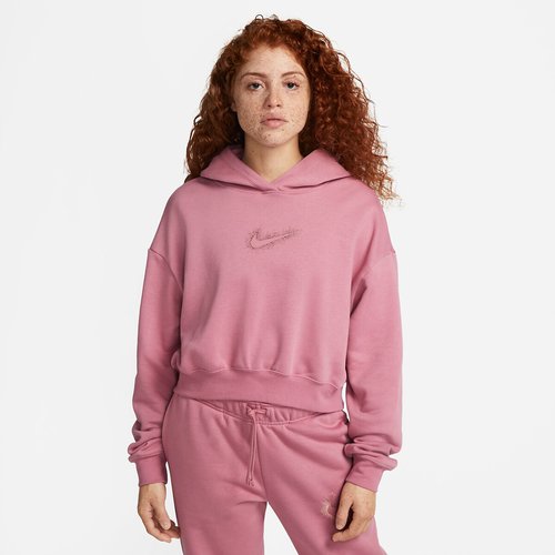Sweat court fleece a capuche Nike rose La Redoute
