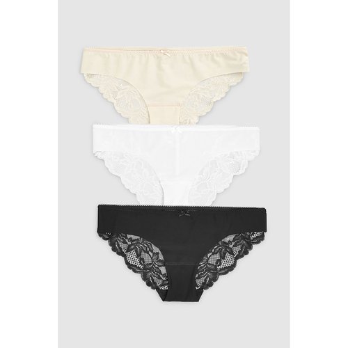 Slips bresiliens lot de 3 noir blanc nue Next La Redoute