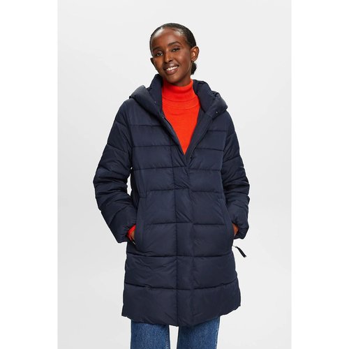 Doudoune mi longue a capuche bleu marine Esprit La Redoute
